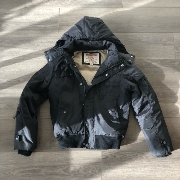 True Religion Black Nylon Winter Coat 